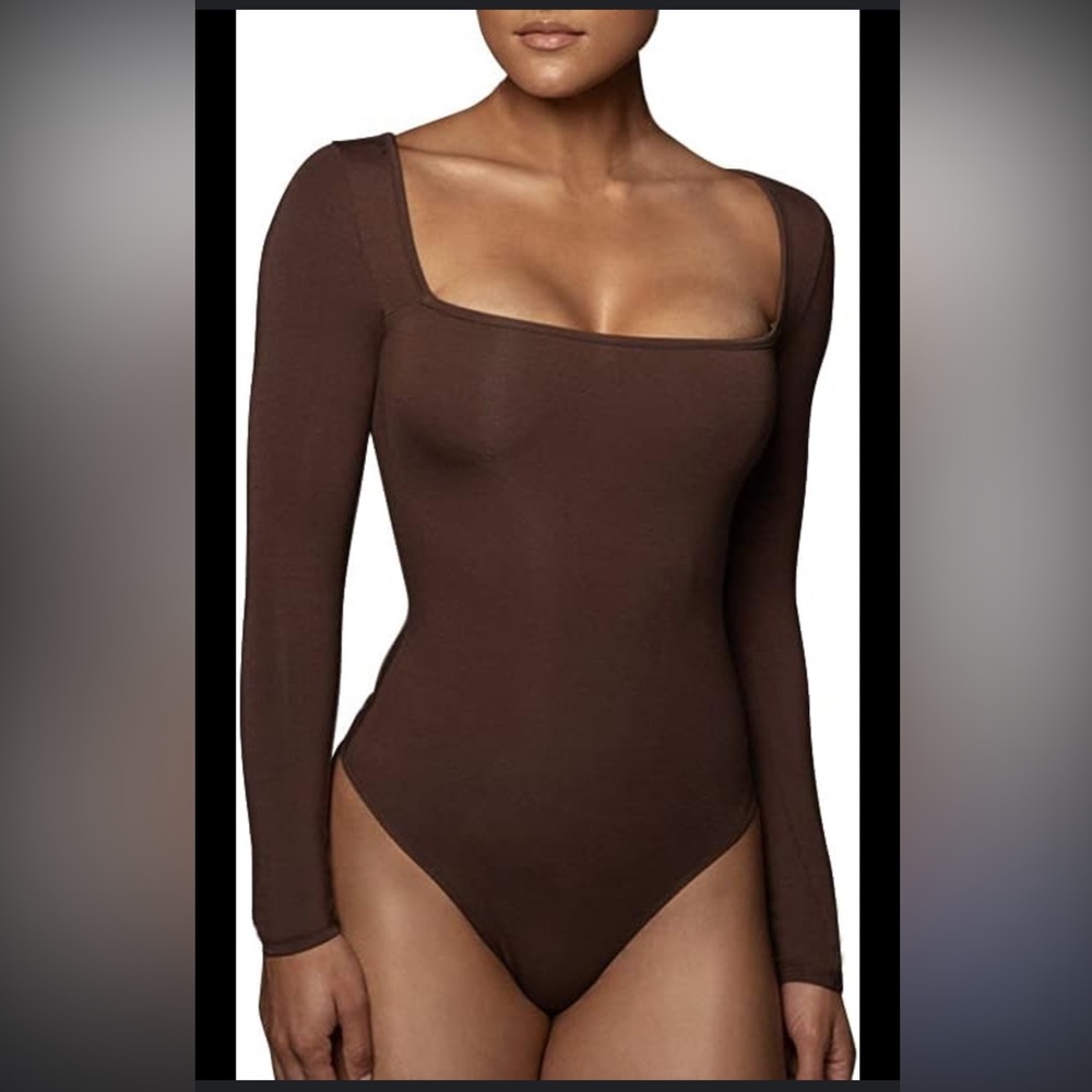Babaton Chocolate Thong Bodysuit